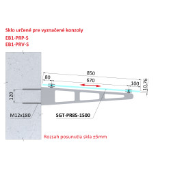 Transparentné ESG/VSG sklo, 850 x 1500 x 10,76 mm Transparentné ESG/VSG sklo, 850 x 1500 x 10,76 mm